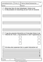 Vorschau - Arbeitsblätter - Lernzielkontrolle | Sätze & Satzzeichen | + editierbarer Version - Seite 3