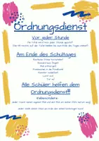Vorschau - Poster - Ordnungsdienst mit Design für den Klassenraum - Seite 1