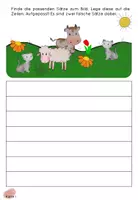 Vorschau - Arbeitsblätter - Lesebilder Bauernhof - Lesen und genau schauen - Seite 1