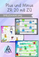 Vorschau - Spiele - Rechenspiele Plus und Minus mit Zehnerübergang (ZR 20) - Deckblatt
