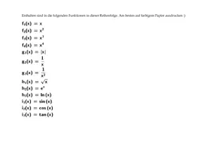 Vorschau - Arbeitsblätter - Mathe-Material: Graphen der Standardfunktionen - Seite 1