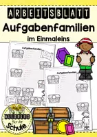Vorschau - Arbeitsblätter - Aufgabenfamilien im Einmaleins „Piratenschatz“ – Arbeitsblätter Mathe Grundschule (Klasse 2–3, Multiplikation & Division) - Deckblatt