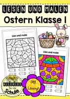 Vorschau - Arbeitsblätter - Lesen und Malen zu Ostern – Klasse 1 (Lesemalblatt, Deutsch Grundschule, sinnerfassendes Lesen) - Deckblatt