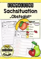 Vorschau - Arbeitsblätter - Sachaufgaben Einmaleins „Obstsalat“ – Arbeitsblätter Mathe Grundschule (Klasse 2–3, Textaufgaben & Problemlösen) - Deckblatt