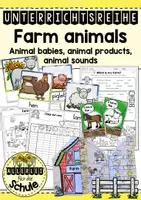 Vorschau - Unterrichtsreihen - Farm animals Unterrichtsreihe (animal babies, animal sounds, animal products) mit Bildkarten und Arbeitsblättern - Deckblatt