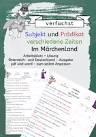 Vorschau - Arbeitsblätter - Prädikate aus dem Märchenland - Zeit und Subjekt bestimmen - Deckblatt
