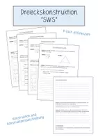 Vorschau - Arbeitsblätter - Dreieckskonstruktion Seite-Winkel-Seite (SWS) - Seite 1
