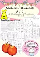 Vorschau - Arbeitsblätter - Arbeitsblätter Buchstabe Ä Druckschrift, Buchstabeneinführung, DaZ, Deutsch - Deckblatt