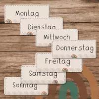 Vorschau - Poster - Klassenkalender - Wochentage Boho-Stil beige - Deckblatt