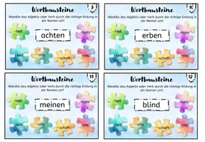 Vorschau - Spiele - Wortbausteine Nomen, Endungen -heit, -keit, usw. - Seite 2