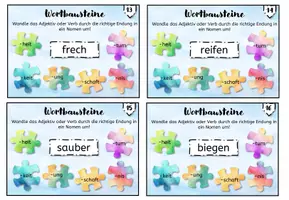 Vorschau - Spiele - Wortbausteine Nomen, Endungen -heit, -keit, usw. - Seite 3