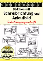 Vorschau - Fördermaterial/Inklusion - Vorlagen für das Schreibheft mit Schreibrichtung für die Schulausgangsschrift und Anlautbild - Deckblatt