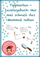 Vorschau - Aufgabenkarten - Tippkarten: Lesetagebuch - Nur mal schnell das Mammut retten - Deckblatt