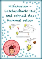 Vorschau - Aufgabenkarten - Hilfekarten: Lesetagebuch - Nur mal schnell das Mammut retten - Deckblatt