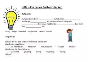 Vorschau - Aufgabenkarten - Hilfekarten: Lesetagebuch - Nur mal schnell das Mammut retten - Seite 2