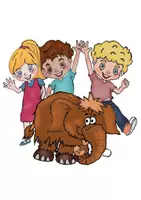 Vorschau - selbst erstellte Cliparts/Grafiken - Zeichnungen zur Lektüre: Nur mal schnell das Mammut retten - Seite 1
