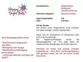 Vorschau - Stundenentwürfe - Happy Yoga Kids - Morgenritual mit Wertschätzung am Leben - Seite 1