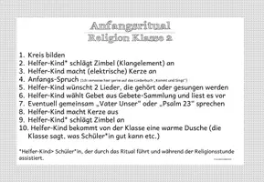 Vorschau - Poster - Anfangsritual Religion Klasse 2 - Seite 2
