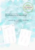 Vorschau - Arbeitsblätter - Einmaleinsreihen Übersicht Und Quadratzahlen - Deckblatt