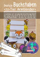 Vorschau - Mal- und Bastelvorlagen - Tierarmbänder Buchstaben - Craftivity - Deckblatt