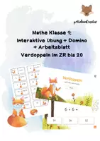 Vorschau - Arbeitsblätter - Verdoppeln Klasse 1: interaktives Lernspiel, Domino + AB - Deckblatt
