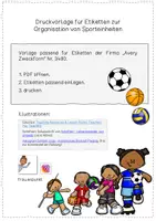 Vorschau - Anderer Materialtyp - Etiketten zur Organisation von Sporteinheiten - Seite 1