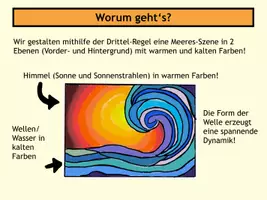 Vorschau - Stundenentwürfe - KUNST Schritt für Schritt: Meeresbild in kalten/warmen Farben (Deckfarbenmalerei) - Seite 2