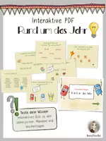 Vorschau - Fördermaterial/Inklusion - Das Jahr - Teste dein Wissen - Interaktive PDF - Deckblatt
