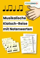 Vorschau - Arbeitsblätter - Musikalische Klatsch-Reise mit Notenwerten • Spielvorlage • Tafelkarten - Deckblatt