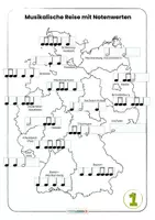 Vorschau - Arbeitsblätter - Musikalische Klatsch-Reise mit Notenwerten • Spielvorlage • Tafelkarten - Seite 2