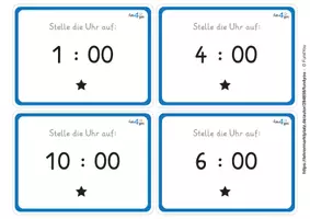 Vorschau - Arbeitsblätter - Die Uhr - Aufgabenkarten, Arbeitsheft - Bastelanleitung #Distanzlernen - Seite 1