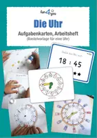 Vorschau - Arbeitsblätter - Die Uhr - Aufgabenkarten, Arbeitsheft - Bastelanleitung #Distanzlernen - Deckblatt