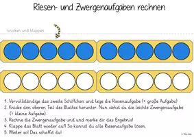 Vorschau - Fördermaterial/Inklusion - Zahlenraum bis 20 - Hilfsmaterial: Riesen- und Zwergenaufgaben rechnen - Seite 1