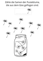 Vorschau - Arbeitsblätter - Zähle die Samen der Pusteblume (1-10) - Seite 1