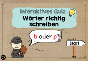 Vorschau - Fördermaterial/Inklusion - Interaktives Quiz| Auslautverhärtung- b oder p? - Seite 1