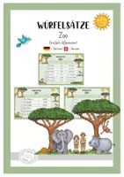 Vorschau - Arbeitsblätter - Würfelsätze Zoo (mit Differenzierung) - Deckblatt