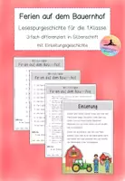Vorschau - Arbeitsblätter - Lesespur "Ferien auf dem Bauernhof" (Klasse 1) - Deckblatt