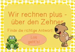 Vorschau - Interaktives Material - Wir rechnen plus - über den Zehner interaktiv g - Seite 1
