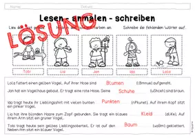 Vorschau - Arbeitsblätter - Lesen - anmalen - schreiben - Seite 2