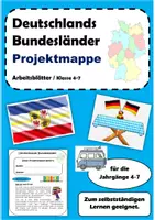 Vorschau - Arbeitsblätter - Deutschlands Bundesländer und Hauptstädte - Projektmappe zum selbstständigen Lernen - Deckblatt