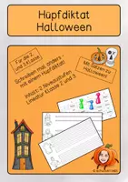 Vorschau - Arbeitsblätter - Hüpfdiktat zu Halloween - Deckblatt