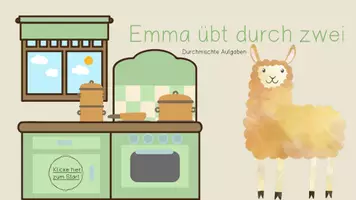 Vorschau - Stationenlernen - Emma übt durch Zwei- gemischte Aufgaben zur Division durch Zwei - Seite 1