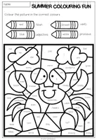 Vorschau - Arbeitsblätter - Summer (Parts of Speech) - Colouring Fun - Seite 1