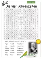 Vorschau - Arbeitsblätter - Die vier Jahreszeiten (Antonio Vivaldi) - Suchsel - Deckblatt