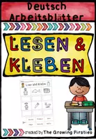 Vorschau - Arbeitsblätter - Lesen und Kleben - Deckblatt