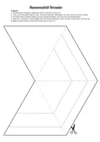 Vorschau - Mal- und Bastelvorlagen - Namensschild basteln mit 3 Seiten, Tetraeder - Seite 1