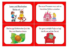 Vorschau - Fördermaterial/Inklusion - Doppelmitlaut ss - Lese- und Abschreibkartei - Seite 1