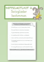 Vorschau - Arbeitsblätter - Doppelmitlaut ss - Satzglieder bestimmen - Deckblatt