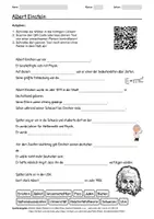 Vorschau - Arbeitsblätter - Lernposter + Arbeitsblatt zum Thema "Albert Einstein" + Onlineübung & MP3 + Mindmap + Infografik - Seite 1