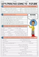Vorschau - Arbeitsblätter - Going to Future Englisch – Zukunft, Future Tense, be going to, Aussagesätze, Verneinung, Fragen | Grammatik, Arbeitsblätter, Worksheets 5., 6., 7. Klasse, Sekundarstufe - Seite 1